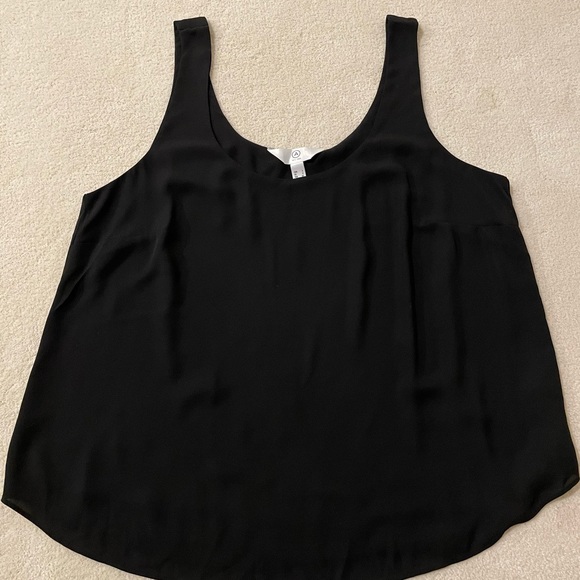 Addition Elle Double Layer Scoop Neck Camisole Black women’s size 1X excellent - Picture 1 of 4